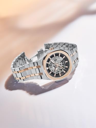 Image of French Connection Autaros Skeleton Dial Stainless Steel Automatic Watch for Men - FCA31RTM