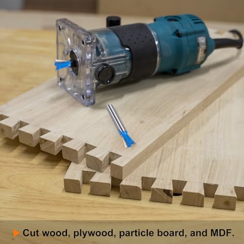 QUARKZMAN 2 Stück Dovetail-Fräser 1/2 Durchmesser 1/4 Schaft Wolframkarbid 14 Grad Dovetail-Gelenk-Bohrer für Schubladen- und Schrankgelenke Feine Holzbearbeitung