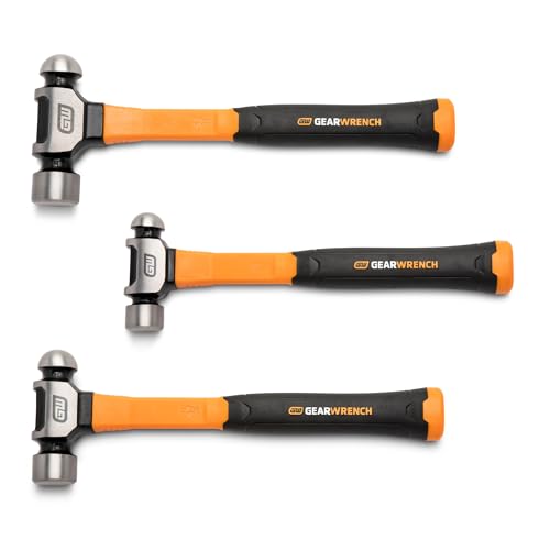 GEARWRENCH 3 Piece Ball Pein Hammer with Fiberglass Handles Set | GWH3PCBP