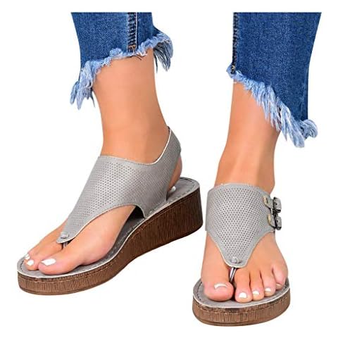 Briskorry Zehentrenner Damen Flip Flops Schickes Einfach PU Leder Sandalen Sommerschuhe Hausschuhe Weich Strand Schwimmbad Drinnen/Draußen größe 37-42 Cover