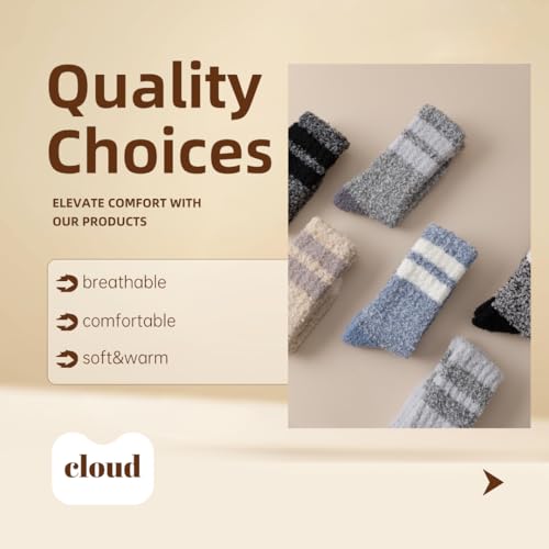 Image of Fuzzy Socks Super Soft,Cozy Soft Fluffy Cute Slipper Socks Sleeping Warm Socks For Women And Men(Black /Khaki /Blue)