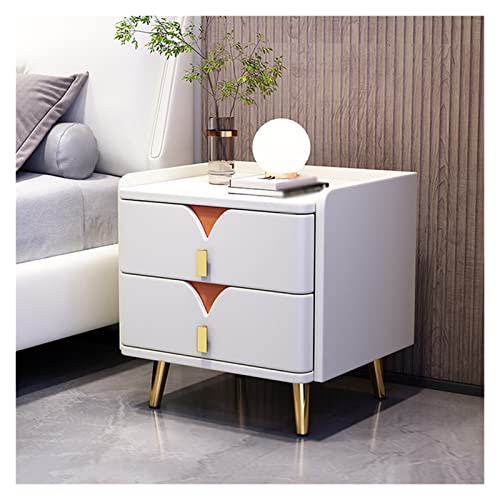 Taimowei Chevet Intelligente Avec Chargement Sans Fil Armoire D'appoint Avec Tiroirs Tables Chevet Led Multifonctions/White/One Size #TOP22