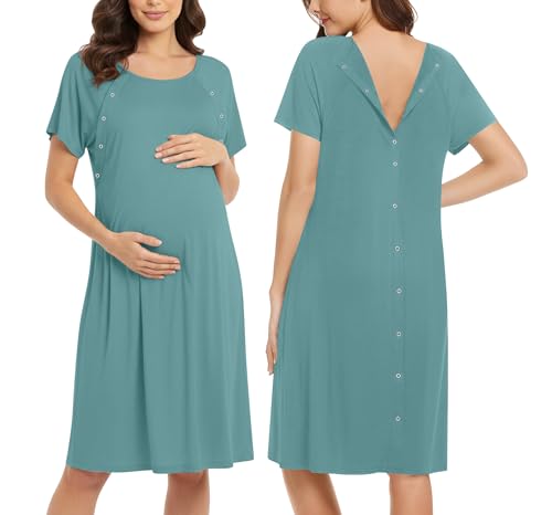 Robe de nuit d'allaitement en vert canard taille L pour la maternité