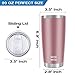 WETOWETO 20oz Insulated Stainless Steel Tumbler, Double Wall Vacuum Travel Coffee Mug, Powder Coated Tumbler Cup (Rose Gold,1)