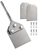 SDS Plus Floor Scraper with 2pcs Replaceable Blades, Firecore 4 Inch wide Thinset Removal Chisel Bits for SDS Plus Rotary Hammer Drill Power Tool, Flat Steel Shovel Tile Ceramic Vinyl Adhesive Remover