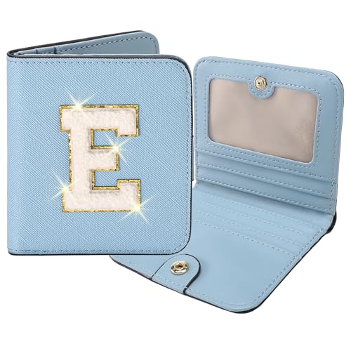Image of RNIEGA Initial Wallet Women Small Teen Girl Gifts Trendy Stuff Girls Wallets Personalized Christmas Birthday Gift for Women Friends Daughter Granddaughter 6 7 8 9 10 11 12 13 Year Old Blue E