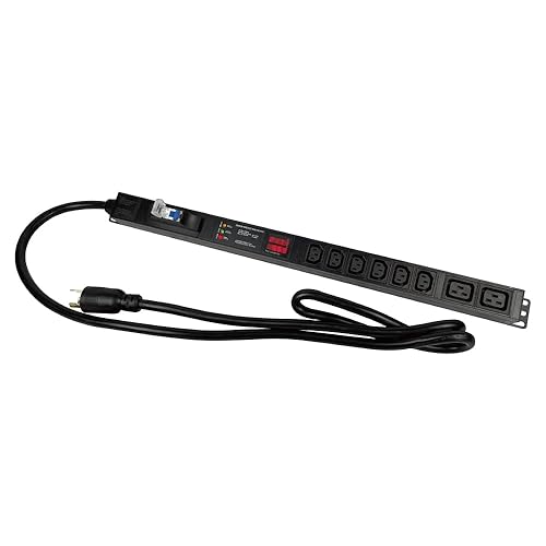 Metered-Breaker-Surge Protection PDU, 240V, L6-30P, 30A, 7200watts, (6) C13 &