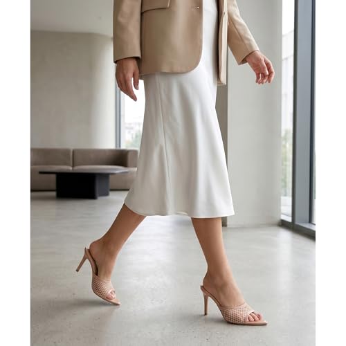 Image of Women Clear Pointed Toe Sandals Stiletto Heels Transparent Strap High Heels Slip on Mules for Women