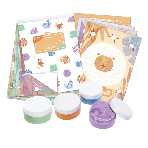 Hape Set de Peinture au Doigt - Gouache lavable 4 couleurs pour éveil créatif des enfants