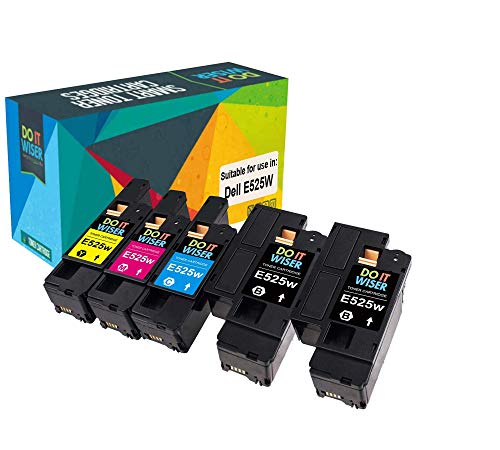 Do it wiser kompatible Toner als Ersatz für Dell E525w 593-BBLN 593-BBLL 593-BBLZ 593-BBLV (Bunt, 5er-Pack)