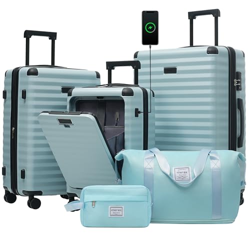 Merax Luggage Sets 3 Piece Front Opening, Hardside