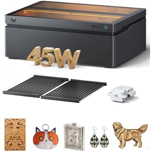 WECREAT Vision Pro 45W Laser Cutter and Engraver, Laser Cutter Cuts 1” Wood