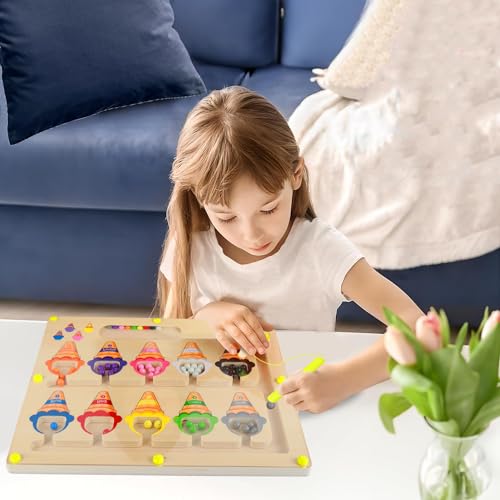 Heylandu MAGNETIC COLOR & NUMBER MAZE Montessori Wooden Color Matching Counting Puzzle thumb #7