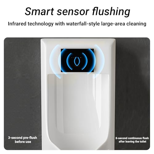 Urinario de cerámica con sensor automático de pared para hombres gris 3