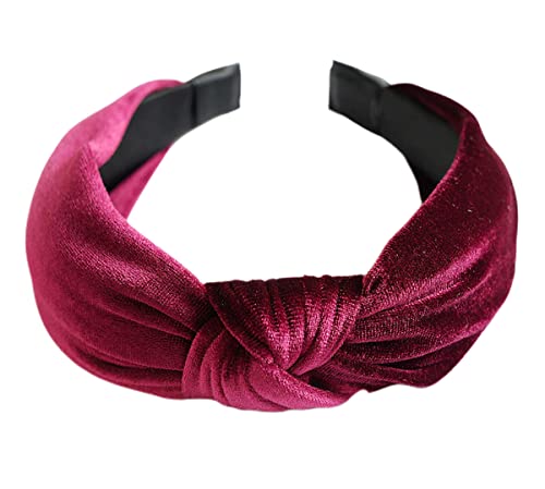 scicent Hairband Velvet Wide Headbands Soft Head Band Fashion No Slip Heair Bands Red Fabric Hair Accessories for Women Girls Red
