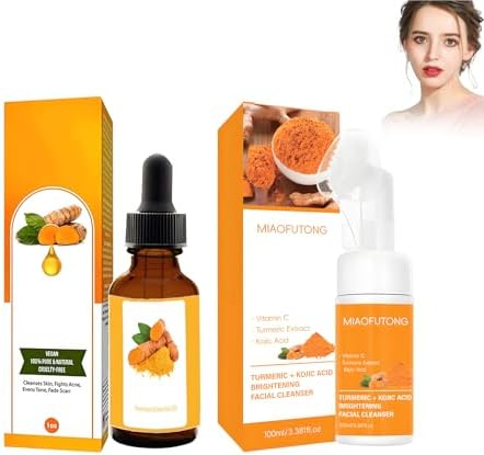 Turmeric Wash and Care 2 Piece Skincare Set,Turmeric Facial Clean...