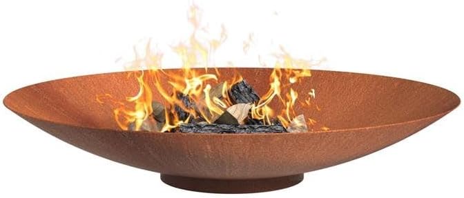 JP PLANTERS 24" Campfire Fire Pit Bowl 24" L x 24" W x 8" H - Corten Steel Fire Bowl for Wood Burning, Perfect for Backyard Barbeque, Outdoor Garden, Ideal for Bonfire Pit & Fireplace - Natural Rust