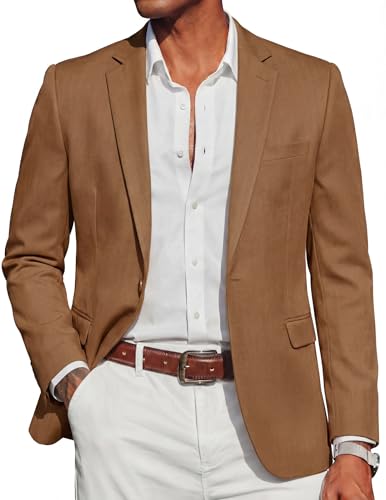 Blazer décontracté homme marron en coupe ajustée taille XL pour un style élégant