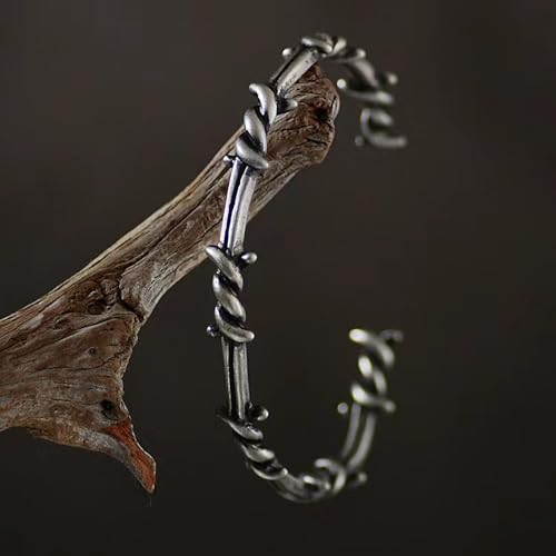 Cuff Bracelets for Men Women Gifts Barbed Wire Bracelet Bangle Thorn Line Geometric Twisted Titanium Steel Open Cuff Twist Bracelet Jewelry Bangles3