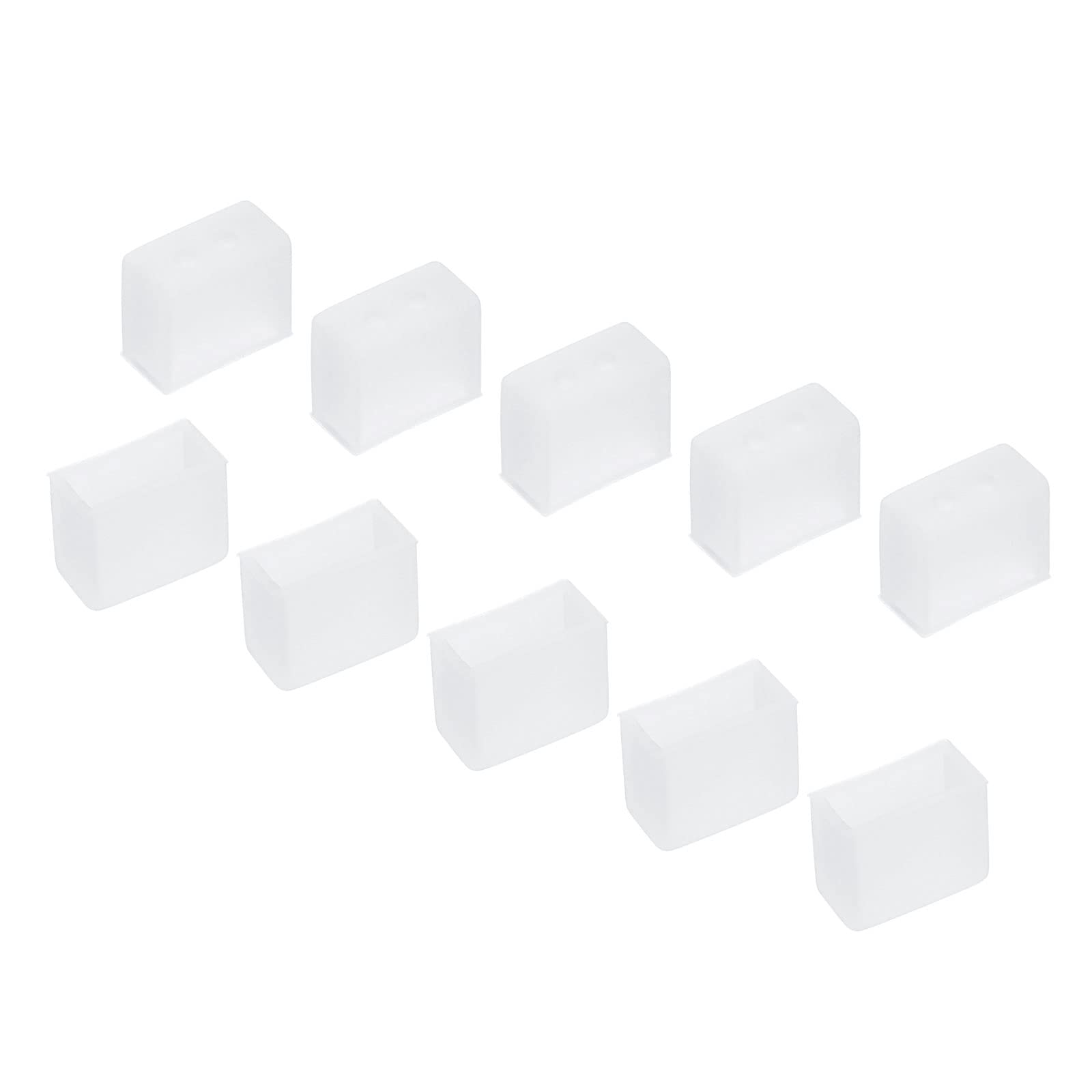 YOKIVE 60 Pcs Silicone Plugs, LED Tube Strip End Cap Cover Waterproof with 2 Holes, Great for Office Home (White