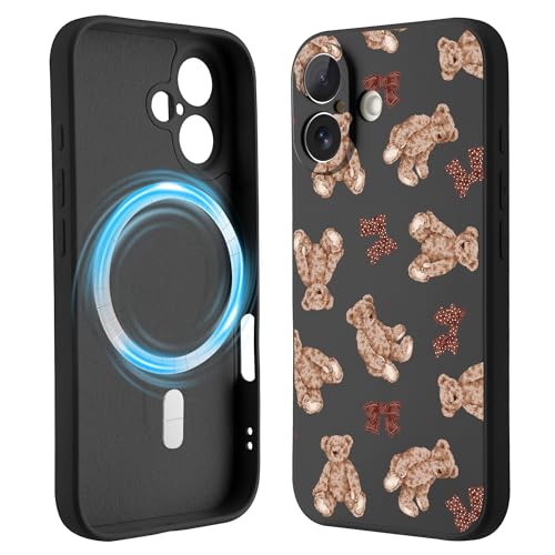 Étui magnétique iPhone 16 compatible MagSafe silicone doux avec objectif photo