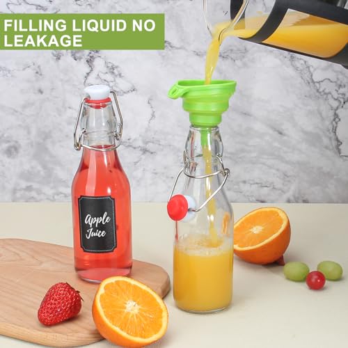 Ruckae 12 Pack 8.5 OZ Swing Top Glass Bottles with Lids Kombucha Coquito Flip Top Glass Bottle for Syrup Vanilla Extract Brew Beer Kefir Air Tight Bottles for Gift (8.5 oz 12 pack) - Thumbnail 5