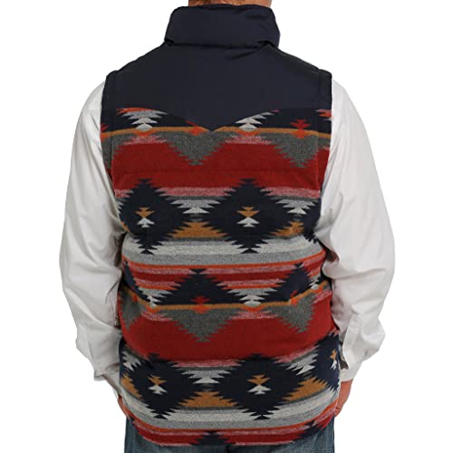Cinch Western Vest Mens Blanket Stripe Quilted Blue Multi MWV15330043
