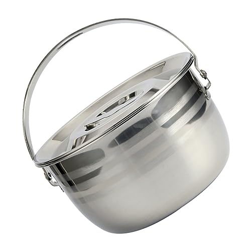 BESPORTBLE Thick Camping Pot Non-stick Outdoor Food Saucepan for Hiking Picnics Cookware High-temperature Resistant Lightweight Sturdy Design for