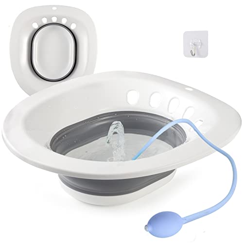 Beinilai Sitz Bath For Hemorrhoids, Sitz Bath For Toilet Seat,For Postpartum Care,Foldable Sitz Baths Tub Soak-Grey #TOP29