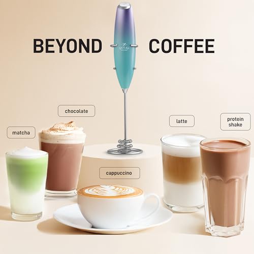 image for Zulay Kitchen Tornado Whisk Milk Frother with 4 AA Duracell Batteries 