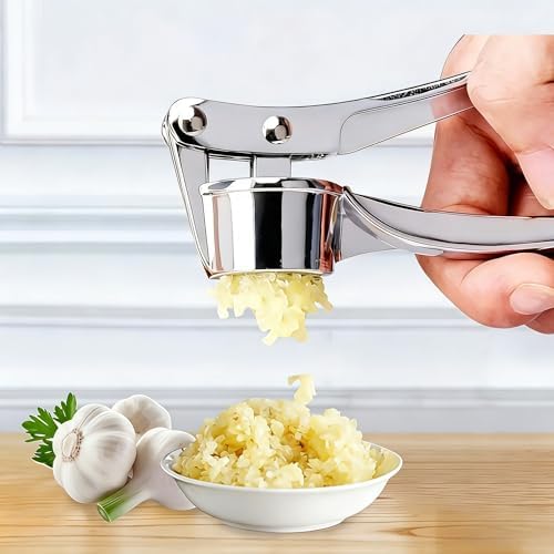 Professional Garlic Press Rocker - Premium Stainless Steel Garlic...