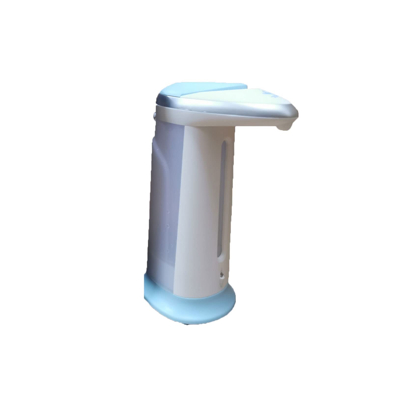 Manos limpias sin tocar nada usando el dispensador de jabón automático de 400 ml azul para baños