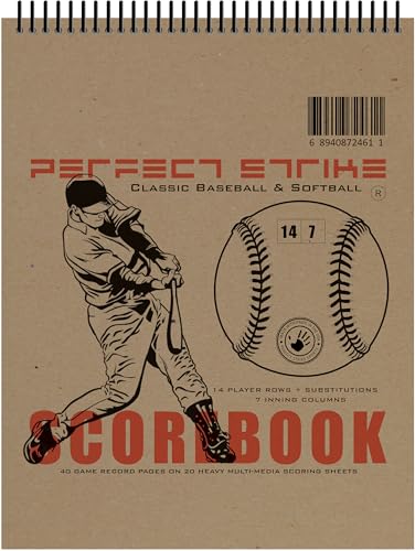 Carnet de score parfait baseball ultra résistant format A4 pour statistiques de match