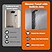 RUITHOE Rainfall Shower Panel with Handheld Matte Black 6 IN 1 Stainless Steel Shower Tower Panel System Massage Body Jets with Waterfall Tub Spout Water Wall Mount