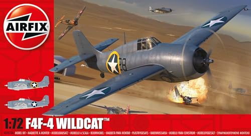Airfix Model Airplane Kit Gift Set - A02070A F4F-4 Wildcat, Plastic Plane Model Kits for Adults & Kids 14+, Skill Level 2, 1:72 Scale WW2 Military Aircraft Models - Real Aeroplane Models for Beginners