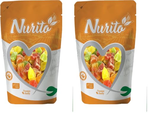 Image of Nurito Premium Dry Fruits (mix fruit(papaya,mango,pineapple), 250 grams) (Pack of 2)