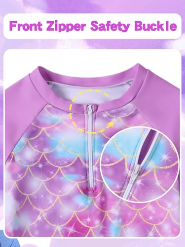 Valcatch Girls Rash Guard Set 2 Piece Long Sleeve Swimsuit Floral Tankini Bathing Suit with Shorts UPF 50+ Kids Swimwear3
