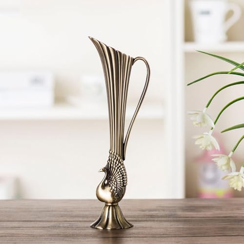 Vases en métal bronze sculpté pour stabiliser de grands bouquets sans risque - 4