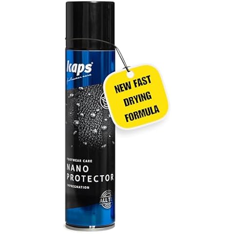Kaps Nano Protector - Boot and Sneaker Waterproofer for Leather Nubuck Suede Textile, Nano Protector, Water Repellent, Shield Against Rain Stains Moisture 13.52 fl. Oz. Cover