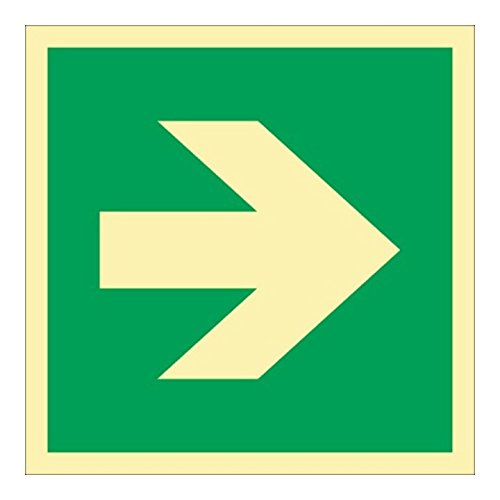 Rettungszeichen Asr A1.3/Din En Iso 7010/Din 67510 L148Xb148Mm Pfeil Ger.folie