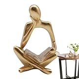 Multifonction : cette décoration artistique ajoute une touche d'élégance à n'importe quelle pièce et sert de point culminant polyvalent de votre maison ou de votre entreprise. Avec son design unique, cette statue de penseur améliore la beauté générale de l'espace, adaptée pour les étagères, les armoires à vin, etc