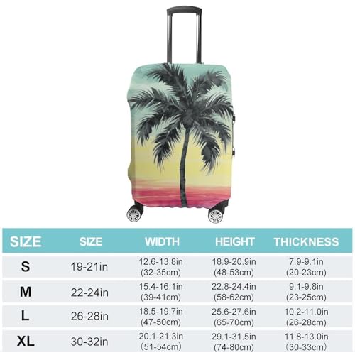 Travel Luggage Cover Elastic Suitcase Protector Anti-Scratch Washable Tropical Palm Tree Luggage Sleeve Tsa Approved Carry on Covers Baggage Cover Fits 18-32 Inch Luggages2