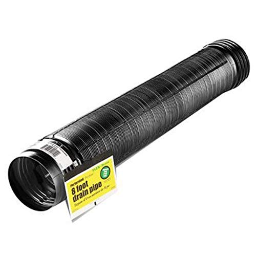 Flex-Drain 54022 Flexible/Expandable Landscaping Drain Pipe Perforated 4-Inch by 8-Feet