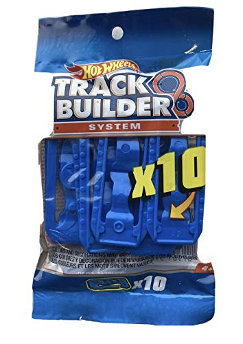 Hot Wheels- Includes 10 Track connectors Builder Pack de connecteurs, 9261, Bleu