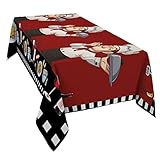 Rectangle Tablecloth Waterproof & Stainproof Tablecloths,Kitchen Pizza Pasta Chefs Washable Table Cloth Wrinkle-Free Fabric Table Cover for Dining/Party/Wedding Rustic Black and White Buffalo Plaid