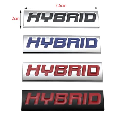 Image of 2PCS Metal Hybrid Left n Right Door Tailgate Emblem 3D Badge Sticker (Silver Black)