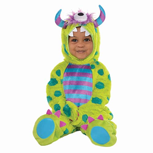 James And The Giant Peach Glow Worm Costumes - Amscan 845938 Baby Monster Mash Costume Deluxe, Green, 12-24