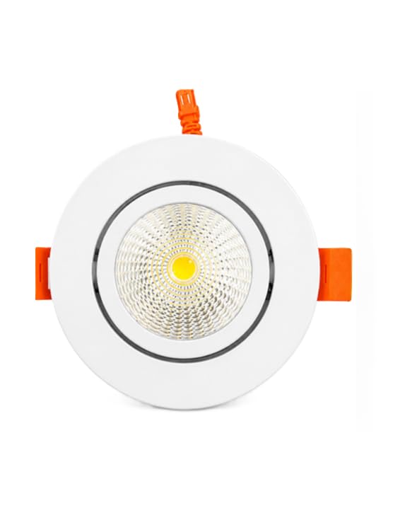 Image of KUSUM 12 Watt White Reflector Concealed LED Ceiling COB Round Spot Light with Focused Beam | Cool White, Pack of 1 (6000K) | Energy Efficient LED Ceiling Light for Home and Office