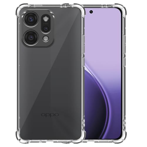 Image of Fashionury 3D Raised Transparent Crystal Clear Back Cover for Oppo Reno 14 Pro | Shockproof Design | Anti-Slip Grip | Camera Protection | 360 Degree Protection Mobile Case