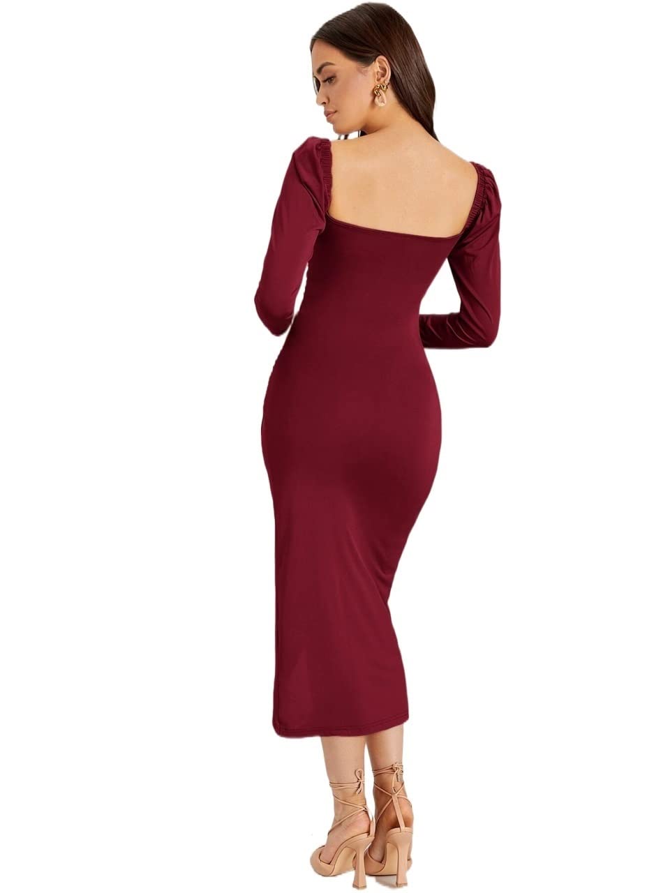 off the shoulder burgundy dress prom Custom Made High Slit Off Shoulder Burgundy Prom Dress, Burgundy Forma   jbydress
